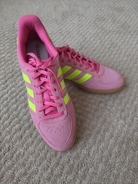 adidas Pink and Neon Yellow Women's Cloudfoam Sneakers